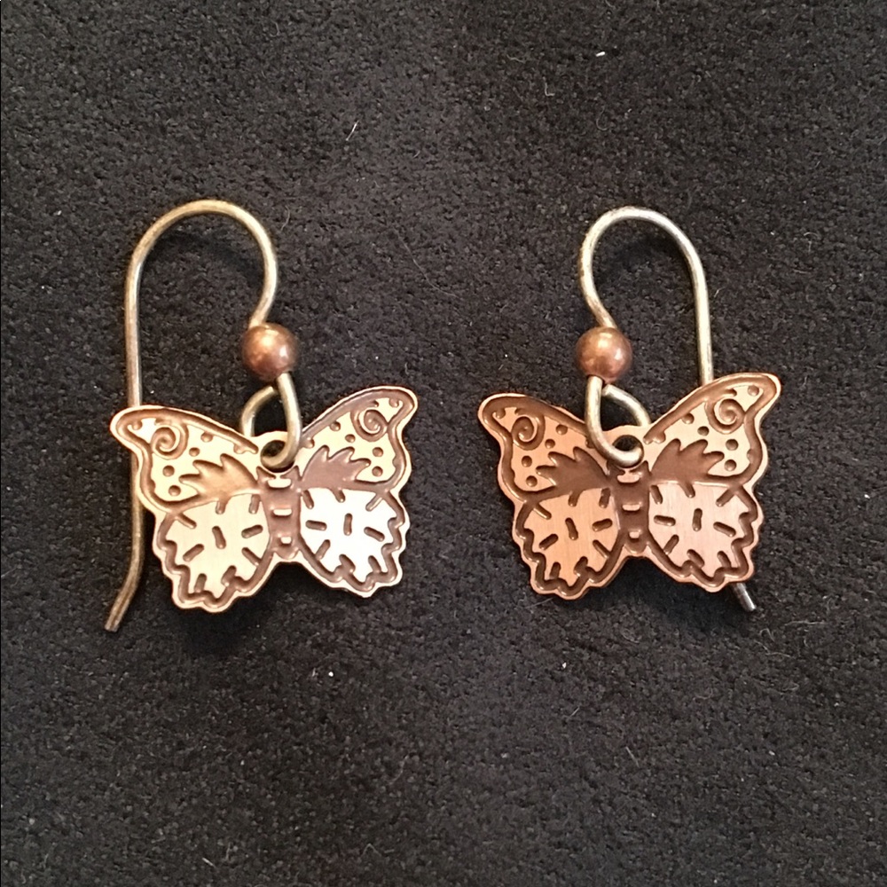 Copper butterfly 🦋 drop earrings